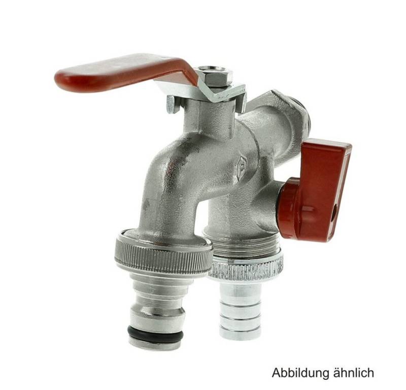 OEG GmbH Wasserrohr Doppel-Kugelauslaufhahn 1/2" AG mit 2 Tüllen 3/4" von OEG GmbH
