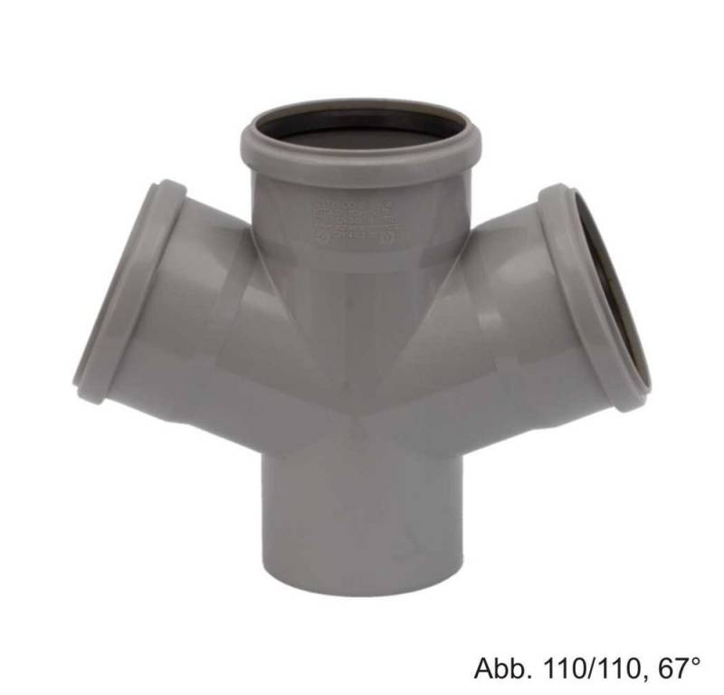 Ostendorf Kunststoffe Wasserrohr HT-Doppelabzweig DN 110-110-110-67° von Ostendorf Kunststoffe