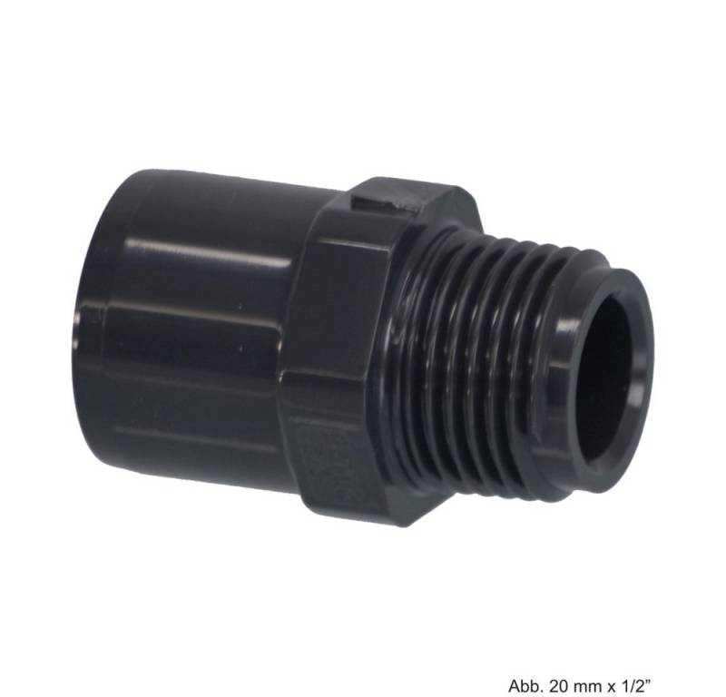 bevo Wasserrohr PVC-U Übergangsnippel Sechs-/Achtkant,Klebemuffe/-stutzenxAG,10bar, 25 von bevo