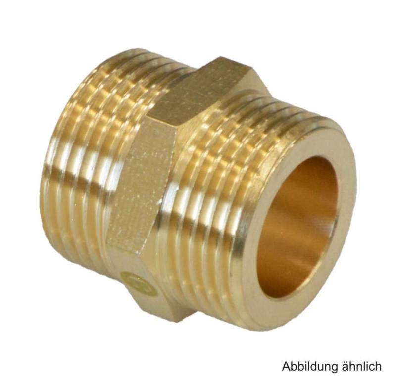 OEG GmbH Wasserrohr Rotguss Doppelnippel mit Gewinde, breite Ausführung, 1/2" von OEG GmbH