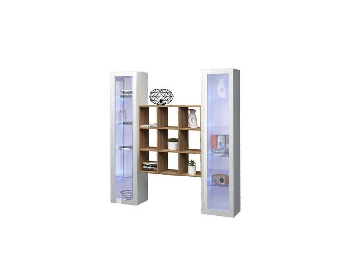 Web Furniture Wohnwand (3-teilig) in Weiß Hochglanz - 170x180x30 (BxHxT), (3-teilig) von OTTO