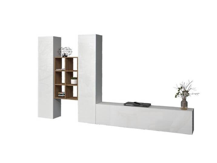 Web Furniture Wohnwand (4-teilig) in Weiß Hochglanz - 320x180x30 (BxHxT), (4-teilig) von OTTO