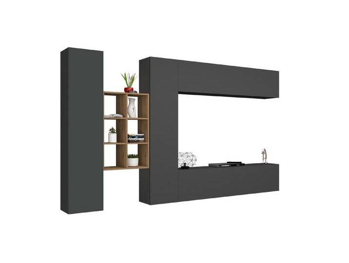 Web Furniture Wohnwand (5-teilig) in Anthrazit matt - 320x180x30 (BxHxT), (5-teilig) von OTTO