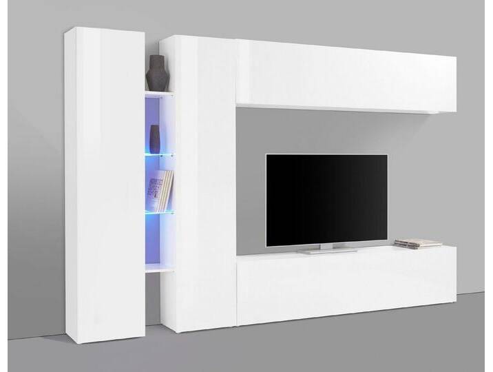 Web Furniture Wohnwand (5-teilig) in Weiß Hochglanz - 280x180x30 (BxHxT), (5-teilig) von OTTO