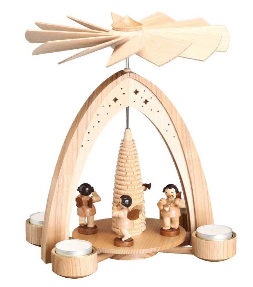 Weihnachtspyramide Tischpyramide Engeln mit Instrumente BxHxT 21,5x28x21,5 cm NEU von OTTO