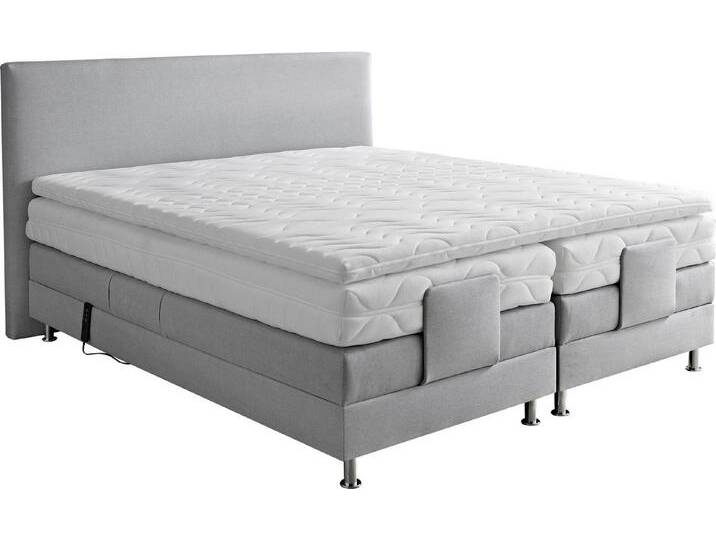 Westfalia Schlafkomfort Boxbett, grau, 5-Zonen-Taschen-Federkernmatratze , H3 (100 kg - 100 kg) , H3 (100 kg - 100 kg), Hellgrau von OTTO