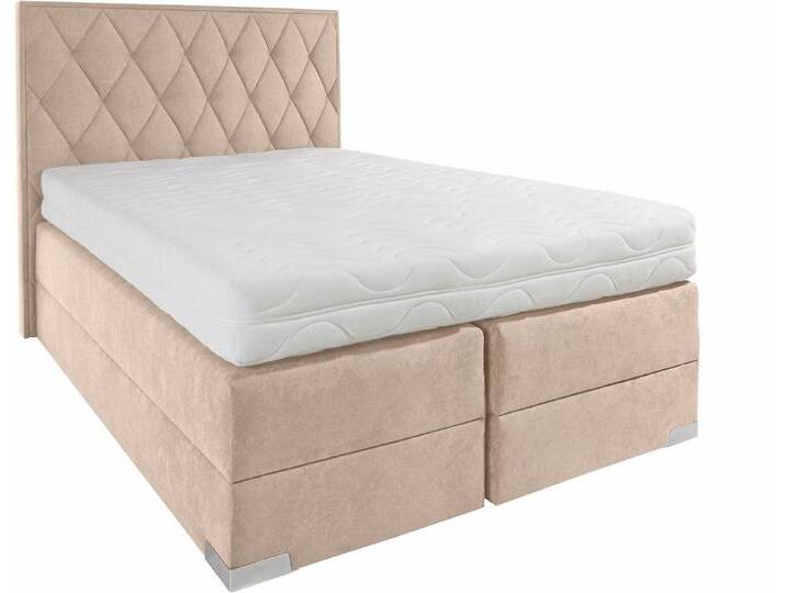 Westfalia Schlafkomfort Boxspringbett, beige, Kaltschaum-Topper, Bonnell-Federkernmatratze , H2 (80 kg), dunkelbeige von OTTO