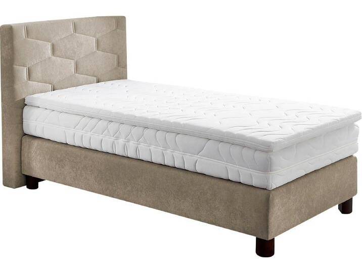 Westfalia Schlafkomfort Boxspringbett, braun, Kaltschaum-Topper, 5-Zonen-Taschen-Federkernmatratze , H3 (100 kg), sand von OTTO