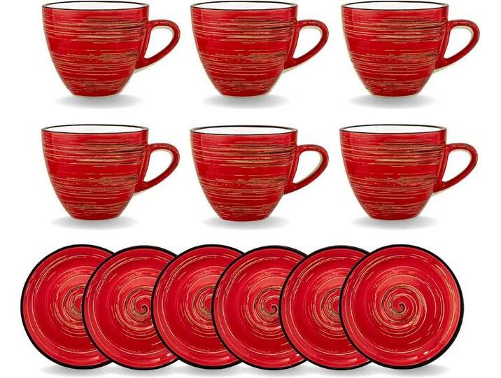 Wilmax England - Deutschland Geschirr-Set Wilmax Porzellan Tassen Set Rot 190 ml, 6er-Set Klassisch Wilmax England - Deutschland Geschirr-Set Wilmax Porzellan Tassen Set Rot 190 ml, 6er-Set Klassisch von OTTO