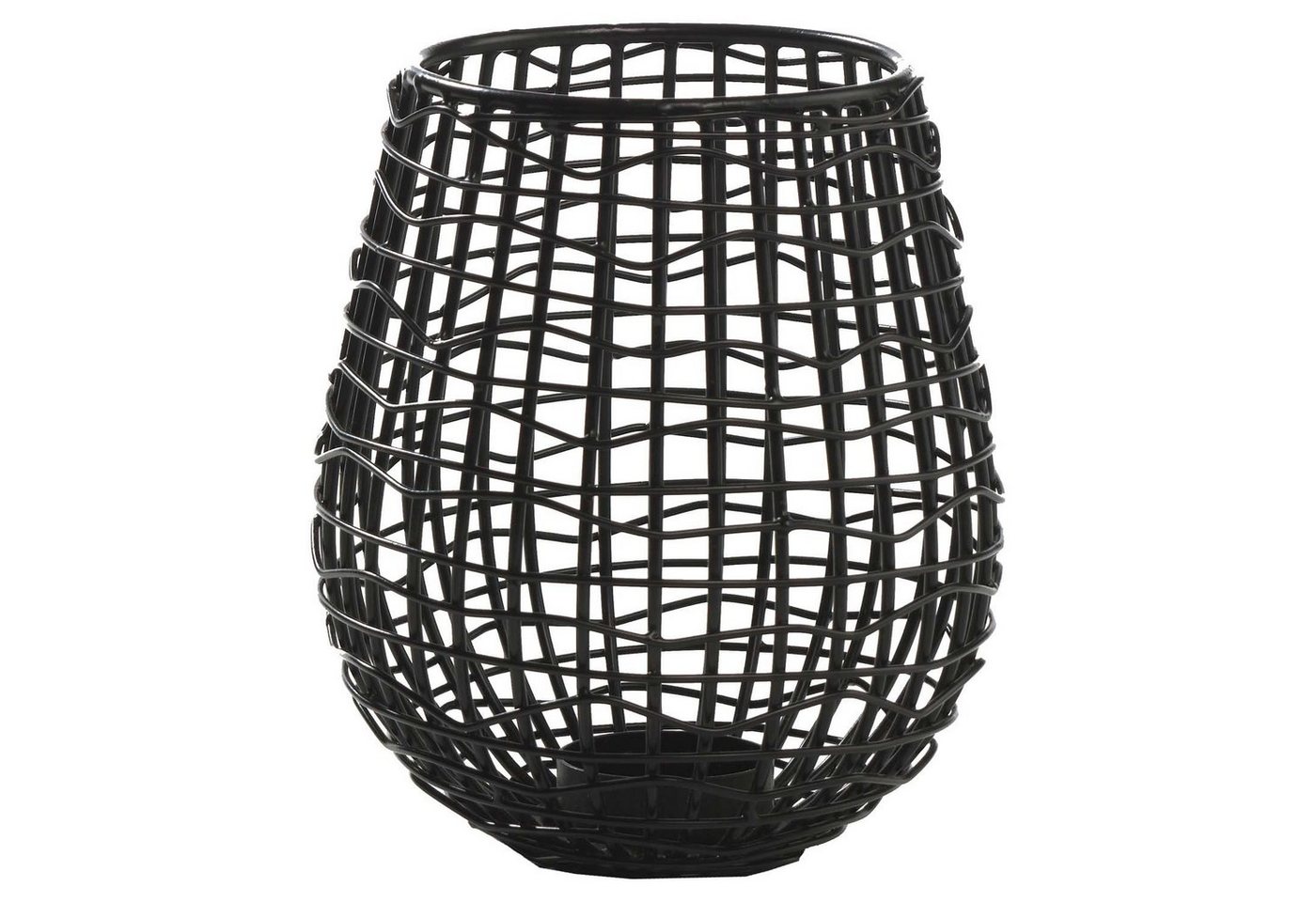 Windlicht GELINA, 14 x 16 cm, Schwarz, Metall, geeignet für Teelichter von OTTO