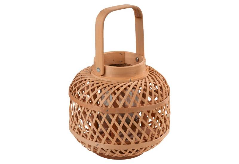 Windlicht RANJA, Ø 20 x H 19 cm, Braun, Bambus, Glaseinsatz (1 St), mit umklappbarem Griff von OTTO