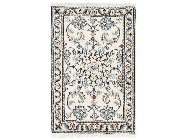 Wohnando Teppich MY-RUG Perserteppich Nain Kashmar Medaillon-Design creme 90x59cm, Rechteckig, Höhe: 12 mm, Handgeknüpfter Teppich,Handgesponnene Wolle von OTTO