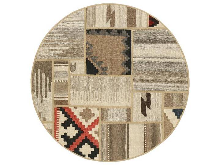 Wohnando Teppich MY-RUG Perserteppich Patchwork Geometrische Muster creme 100x100cm, Rund, Höhe: 10 mm, Handgeknüpfter Teppich,Handgesponnene Wolle Wohnando Teppich MY-RUG Perserteppich Patchwork Geometrische Muster creme 100x100cm, Rund, Höhe: 10 mm, Handgeknüpfter Teppich,Handgesponnene Wolle von OTTO