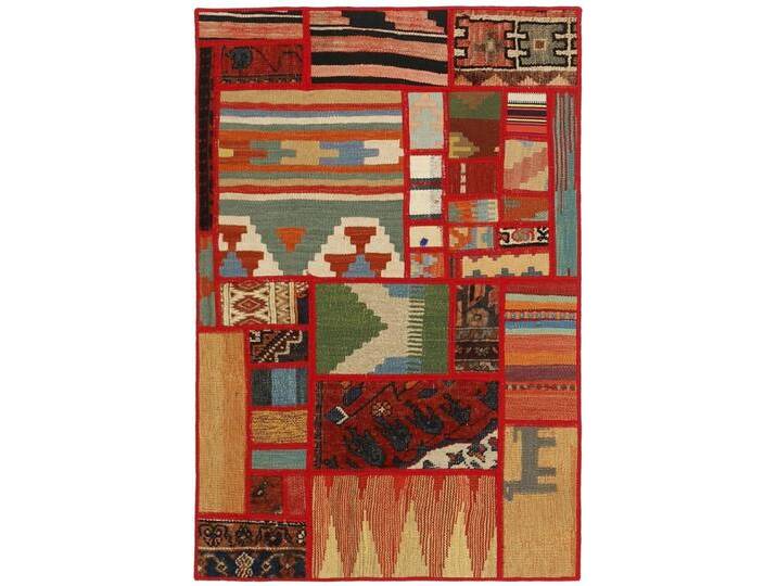 Wohnando Teppich MY-RUG Perserteppich Patchwork Geometrische Muster rot 120x80cm, Rechteckig, Höhe: 10 mm, Handgeknüpfter Teppich,Handgesponnene Wolle Wohnando Teppich MY-RUG Perserteppich Patchwork Geometrische Muster rot 120x80cm, Rechteckig, Höhe: 10 mm, Handgeknüpfter Teppich,Handgesponnene Wolle von OTTO