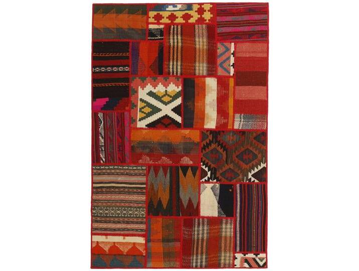 Wohnando Teppich MY-RUG Perserteppich Patchwork Geometrische Muster rot 150x100cm, Rechteckig, Höhe: 10 mm, Handgeknüpfter Teppich,Handgesponnene Wolle Wohnando Teppich MY-RUG Perserteppich Patchwork Geometrische Muster rot 150x100cm, Rechteckig, Höhe: 10 mm, Handgeknüpfter Teppich,Handgesponnene Wolle von OTTO