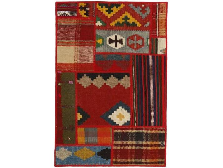 Wohnando Teppich MY-RUG Perserteppich Patchwork Geometrische Muster rot 90x60cm, Rechteckig, Höhe: 10 mm, Handgeknüpfter Teppich,Handgesponnene Wolle Wohnando Teppich MY-RUG Perserteppich Patchwork Geometrische Muster rot 90x60cm, Rechteckig, Höhe: 10 mm, Handgeknüpfter Teppich,Handgesponnene Wolle von OTTO