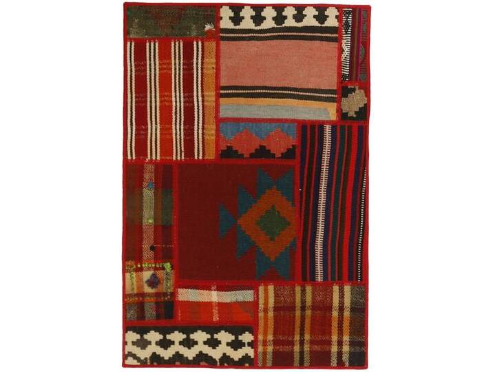 Wohnando Teppich MY-RUG Perserteppich Patchwork Geometrische Muster rot 90x60cm, Rechteckig, Höhe: 10 mm, Handgeknüpfter Teppich,Handgesponnene Wolle Wohnando Teppich MY-RUG Perserteppich Patchwork Geometrische Muster rot 90x60cm, Rechteckig, Höhe: 10 mm, Handgeknüpfter Teppich,Handgesponnene Wolle von OTTO