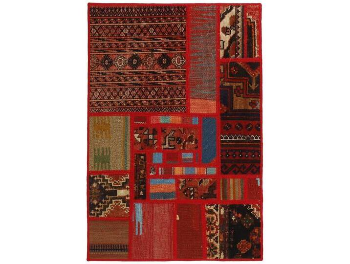 Wohnando Teppich MY-RUG Perserteppich Patchwork Geometrische Muster rot 90x60cm, Rechteckig, Höhe: 10 mm, Handgeknüpfter Teppich,Handgesponnene Wolle Wohnando Teppich MY-RUG Perserteppich Patchwork Geometrische Muster rot 90x60cm, Rechteckig, Höhe: 10 mm, Handgeknüpfter Teppich,Handgesponnene Wolle von OTTO