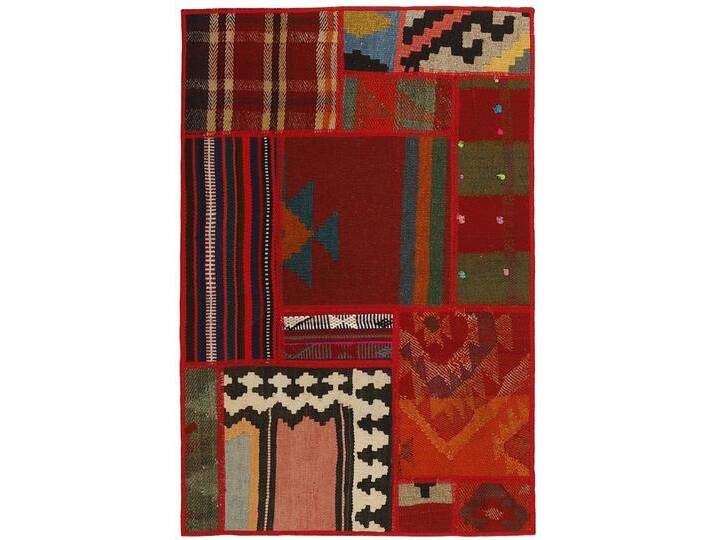 Wohnando Teppich MY-RUG Perserteppich Patchwork Geometrische Muster rot 90x60cm, Rechteckig, Höhe: 10 mm, Handgeknüpfter Teppich,Handgesponnene Wolle Wohnando Teppich MY-RUG Perserteppich Patchwork Geometrische Muster rot 90x60cm, Rechteckig, Höhe: 10 mm, Handgeknüpfter Teppich,Handgesponnene Wolle von OTTO