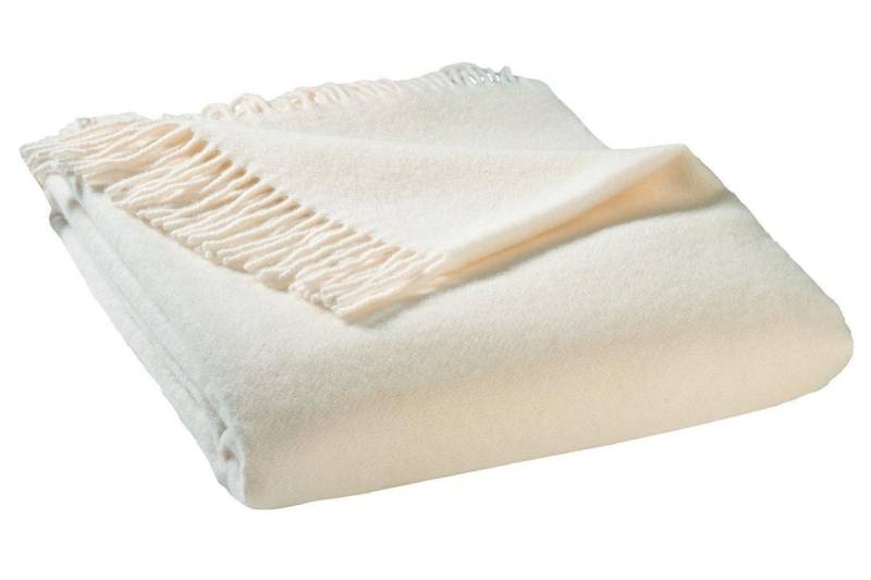 Wohndecke OSKAR, 140 x 200 cm, Beige, Neuseelandwolle, mit Fransen von OTTO