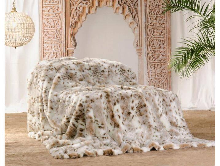 Wohnen und Accessoires GmbH & Co. KG Wohndecke Felldecke (Kunstfell) Schneeleopard , Pelzoptik, beige von OTTO