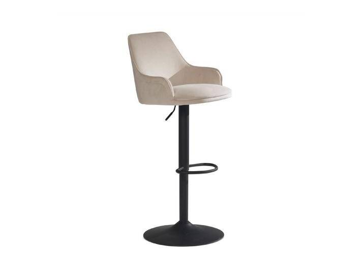 Wohnling Barhocker Barhocker Samt Beige Hocker mit Lehne 86 - 106 cm, Küchenhocker (Höhenverstellbar Modern 100 kg, Barstuhl Tresenhocker mit), Höhenverstellbar Modern 100 kg von OTTO