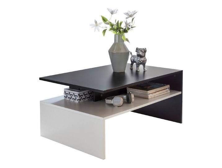 Wohnling Couchtisch Wohnzimmer Couchtisch Sofatisch Loungetisch mit Ablage 90 x 60 cm (Sofatisch mit Ablage Schwarz / Weiß, 90x43x60 cm), Sofatisch Rechteckig von OTTO