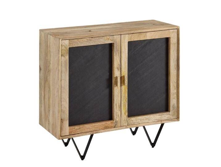 Wohnling Kommode Sideboard 80x75x35 cm Mango Massivholz / Stein-Optik Anrichte Braun, (Kommode mit 2 Türen, Kleiner Kommodenschrank Holz Massiv), Kommode mit 2 Türen von OTTO