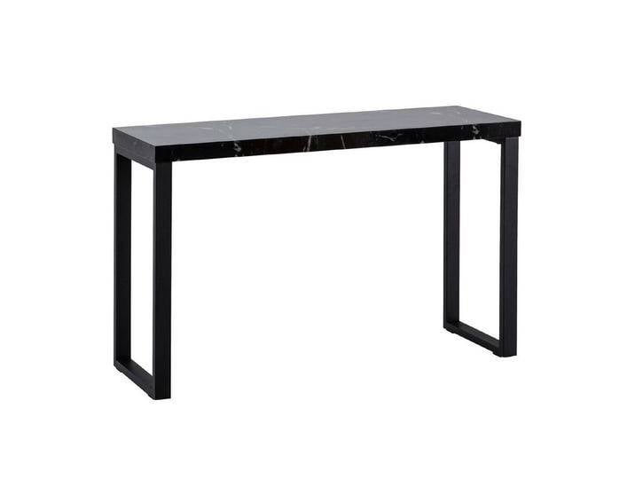 Wohnling Konsolentisch Konsolentisch Marmor-Optik Schwarz Hochglanz 120x40x76 cm Design (Anrichte Flur, Ablagetisch Schmal, Flurtisch mit Metallbeine), Anrichte Flur, Ablagetisch Schmal von OTTO