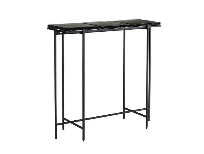 Wohnling Konsolentisch WL7.138 (Flurtisch Klein Glas Metall, Schwarz 90x29x85), Dielentisch abnehmbare Tischplatten, Ablagetisch, schwarz von OTTO