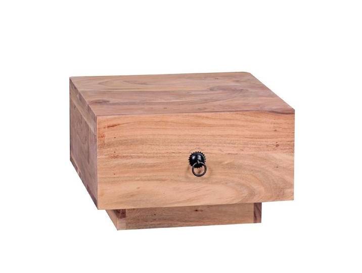 Wohnling Nachttisch Design Nachttisch MUMBAI Massiv-Holz Akazie 40x40x25 cm, Moderne (Nacht-Kommode mit Schublade, Nachtschrank Natur-Holz), Nacht-Kommode mit Schublade von OTTO