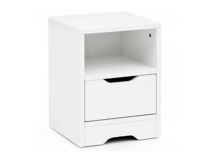 Wohnling Nachttisch Nachtkonsole WL5.700 31x43x31cm Weiß Matt 1 Schublade und Ablagefach, (Weisse Nachtkommode mit Stauraum, Nachttisch Schlicht Modern), Weisse Nachtkommode mit Stauraum von OTTO