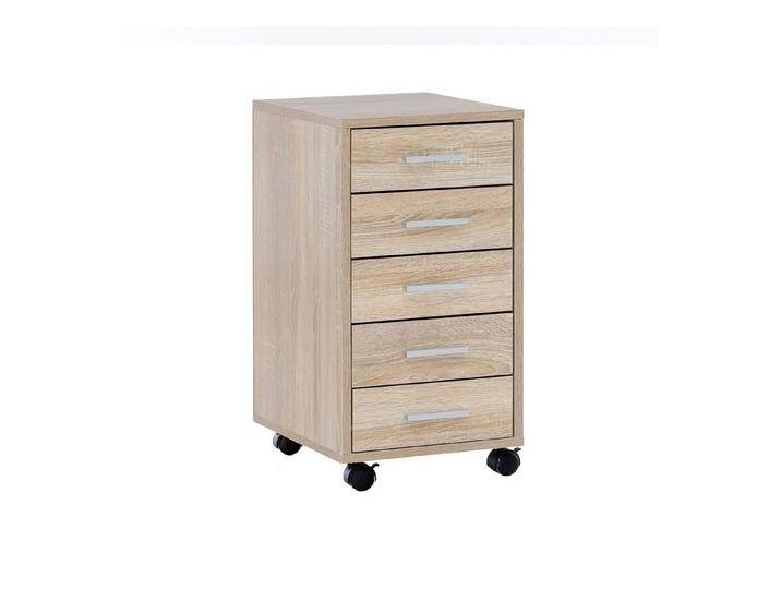 Wohnling Rollcontainer Holz Rollen Standcontainer 33x63x38cm Sonoma Schreibtisc WL5.272, (Schreibtischcontainer 33 x 63 x 38 cm Sonoma), Rollschrank 5 Schubladen von OTTO