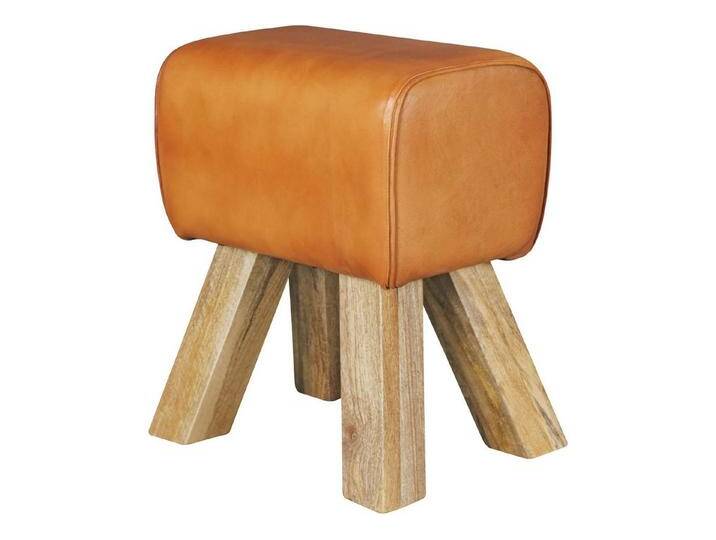 Wohnling Sitzhocker Design Turnbock Sitzhocker Braun 40 x 30 x 47 cm, Turnhocker Hocker (Lederhocker Springbock, Beistellhocker Echtleder), Lederhocker Springbock von OTTO