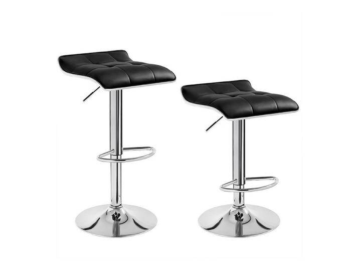 Woltu Barhocker (2 St), Barstuhl aus hochwertigem Kunstleder, verchromter Stahl, schwarz silberfarben, 2 St. von OTTO