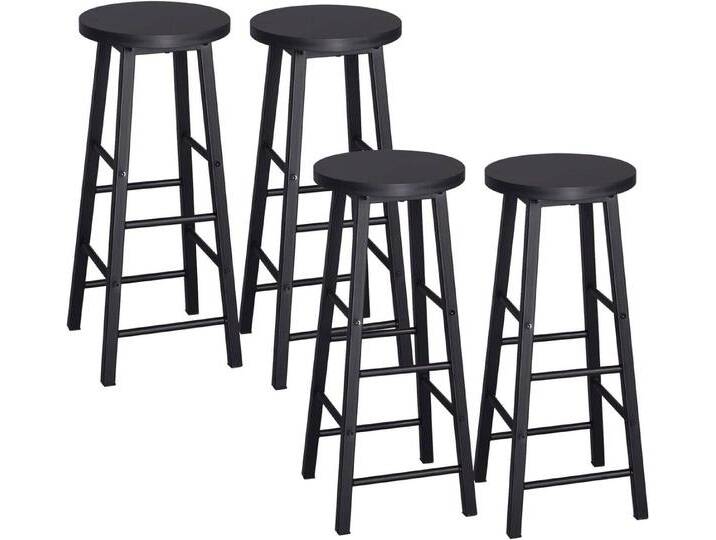 Woltu Barhocker (4 St), Gestell aus stabilem Stahl, Stizfläche aus MDF, schwarz, Schwarz von OTTO