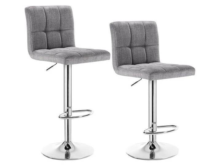 Woltu Barhocker (2 St), Barstühle verstellbar drehbar, gemütliche feines Leinen, grau, hellgrau von OTTO