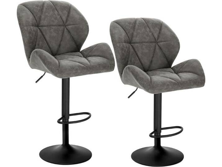 Woltu Barhocker (Set, 2 St), Tresenhocker Designer Hocker mit Rückenlehne, grau, Grau von OTTO