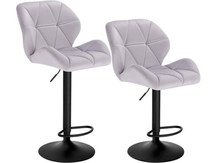 Woltu Barhocker (Set, 2 St), Tresenhocker Designer Hocker mit Rückenlehne, grau, Hellgrau von OTTO