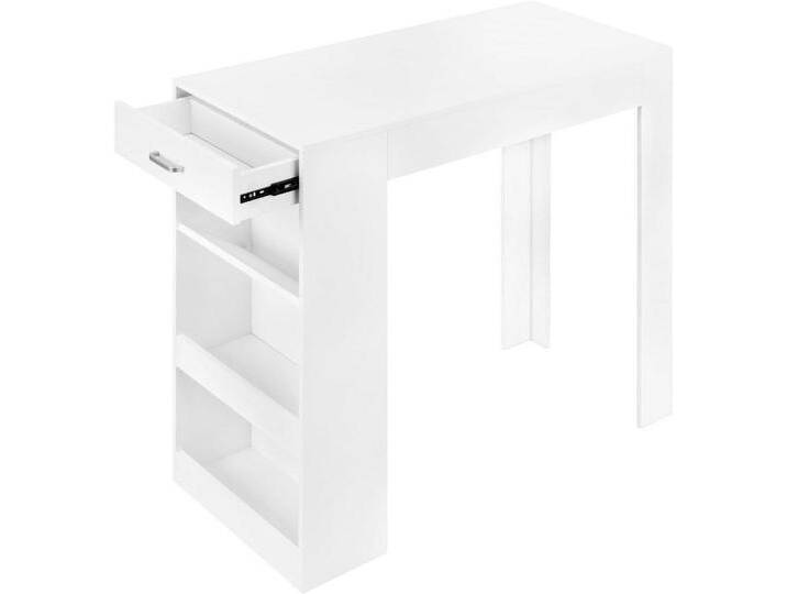 Woltu Bartisch (1-St), mit 1 Schublade 3 Ablagen, Küchentisch mit Weinregal, weiß, Weiß von OTTO