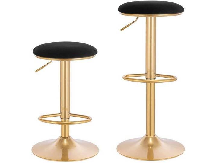 Woltu Drehhocker (2 St), ergonomischer 360 ° Barhocker höhenverstellbar, schwarz, Schwarz von OTTO