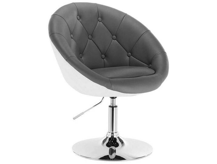 Woltu Esszimmersessel (1-St), Barsessel Loungesessel mit Lehne, Kunstleder, grau, grau+weiß von OTTO