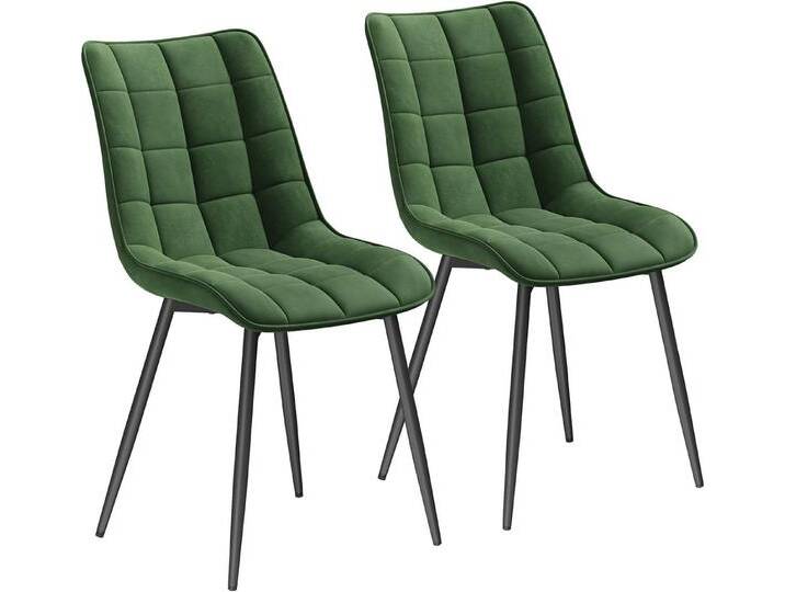 Woltu Esszimmerstuhl (2er-Set), Sessel mit Rückenlehne, Metallbeine, grün, dunkelgrün von OTTO