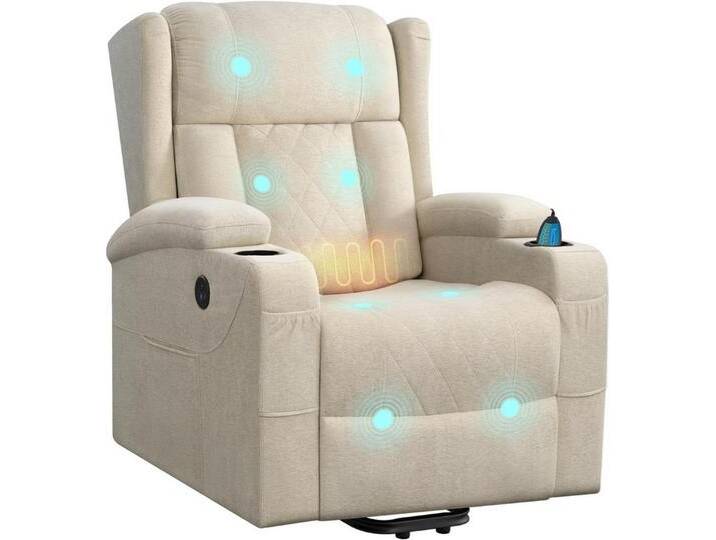 Woltu Massagesessel, elektrisch verstellbar, mit Liegefunktion Aufstehhilfe, Frottee, beige, Beige Woltu Massagesessel, elektrisch verstellbar, mit Liegefunktion Aufstehhilfe, Frottee, beige, Beige von OTTO