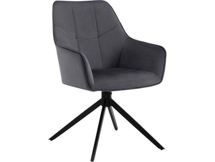 Woltu Polsterstuhl (1 St), Esszimmerstuhl drehbar, gepolsterter, Metallbeine, grau, Dunkelgrau von OTTO