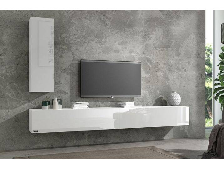 Wuun TV-Board ® Somero Lowboard Tv-Board Wohnwand SW5, TV-Board: Weiß-Hochglanz / Front: Weiß-Hochglanz von OTTO