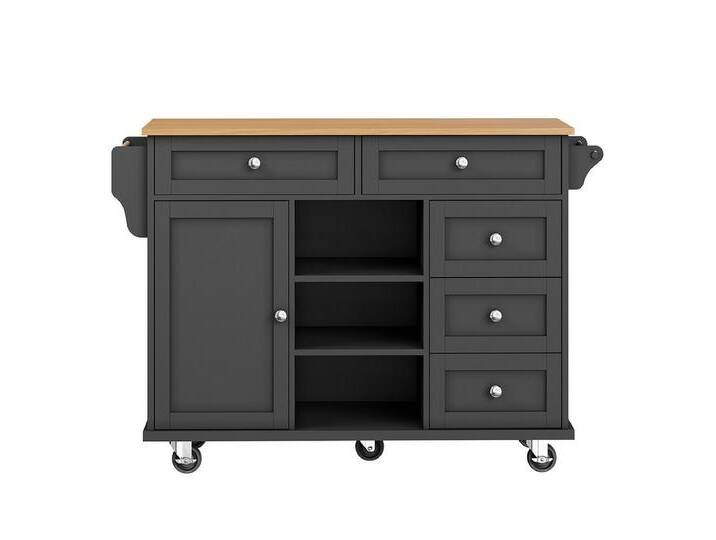 XDeer Anrichte Küchenwagen Mobiles und Festes Dual-Use-Design, Servierwagen Kücheninsel Küchenschrank Küchentrolle, schwarz XDeer Anrichte Küchenwagen Mobiles und Festes Dual-Use-Design, Servierwagen Kücheninsel Küchenschrank Küchentrolle, schwarz von OTTO