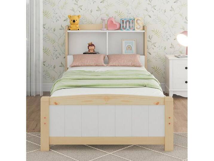 XDeer Bettgestell Bettgestell mit Lattenrost Kopfteil Matratze Kinderbett, Massivholzbett Gästebett Einzelbett 90 x 200 cm Natürlich XDeer Bettgestell Bettgestell mit Lattenrost Kopfteil Matratze Kinderbett, Massivholzbett Gästebett Einzelbett 90 x 200 cm Natürlich von OTTO
