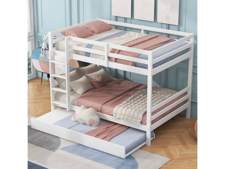 XDeer Etagenbett Etagenbetten, Kinderbetten, Etagenbetten mit Ausziehbett, Hohe Geländer, Treppe, 140*200cm von OTTO