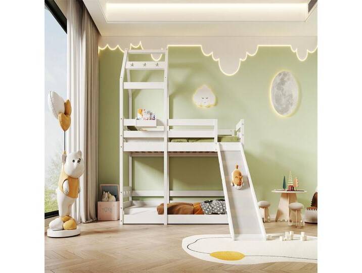 XDeer Etagenbett Kinderbett Baumhaus mit Rutsche & Leiter 90 x 200 cm, Hochbett für Kinder– 2x Lattenrost- Weiß XDeer Etagenbett Kinderbett Baumhaus mit Rutsche & Leiter 90 x 200 cm, Hochbett für Kinder– 2x Lattenrost- Weiß von OTTO